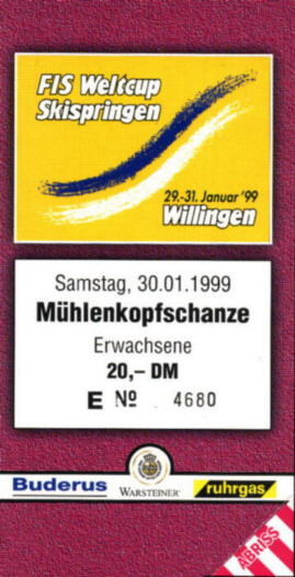 Weltcupskispringen Willingen &acute;99